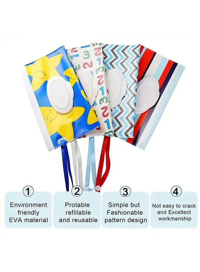 Black White Portable Wet Wipe Pouch 2 Pack Reusable Travel Wipe Dispenser Container - Image 4